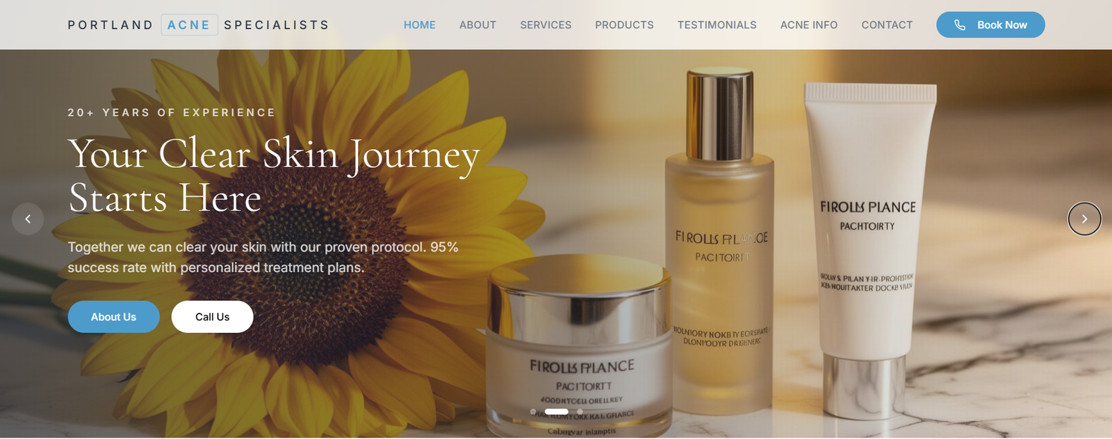 Portland Acne Specialists website redesign