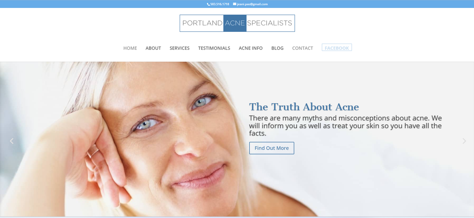 Portland Acne Specialists original website